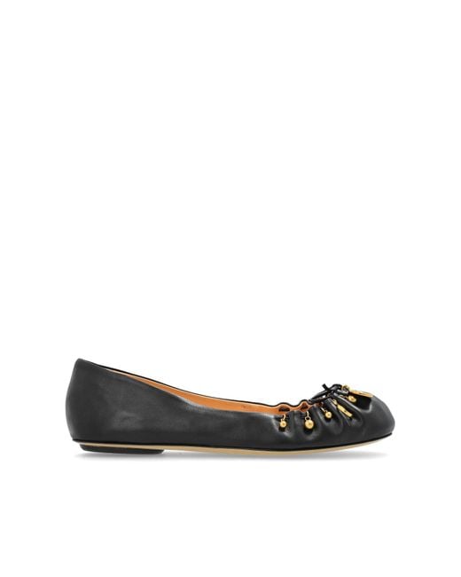 Chloé Black Leather Ballet Flats