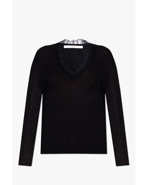 IRO Black 'Haby' Sweater With Lace