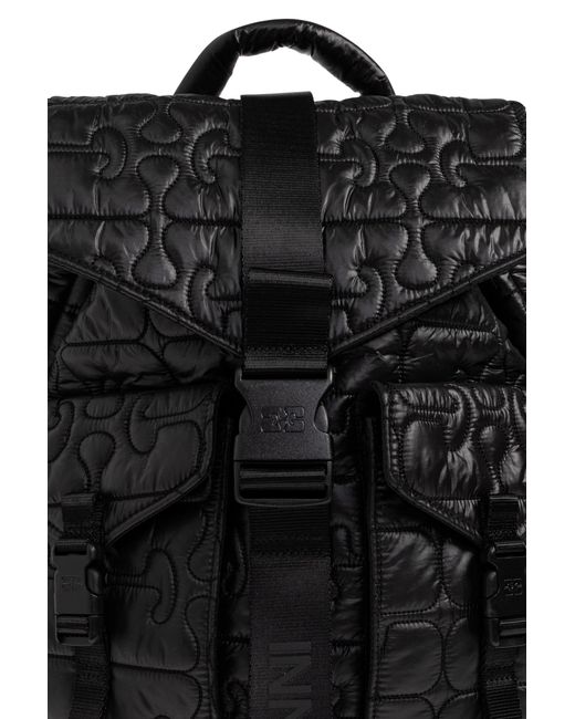 Ganni Black Quilted Backpack