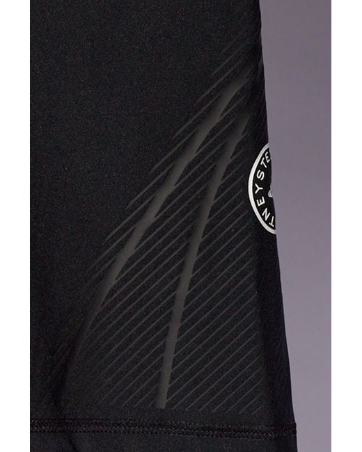 Adidas By Stella McCartney Black Cropped Hoodie With Logo