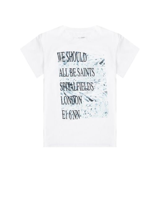 AllSaints Cotton 'boxsaints' T-shirt, Text-print Pattern in White - Lyst