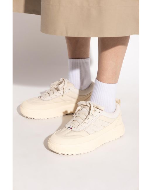 Moncler White Sports Shoes With Logo