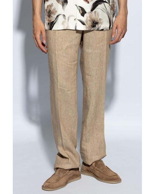 Dolce & Gabbana Natural Linen Trousers for men