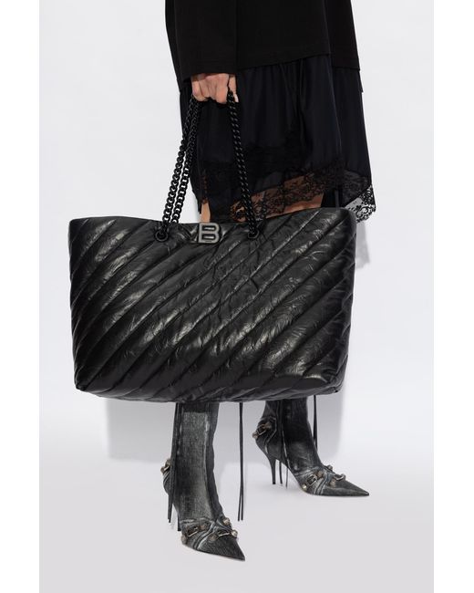 Balenciaga Black 'crush Large' Shopper Bag,