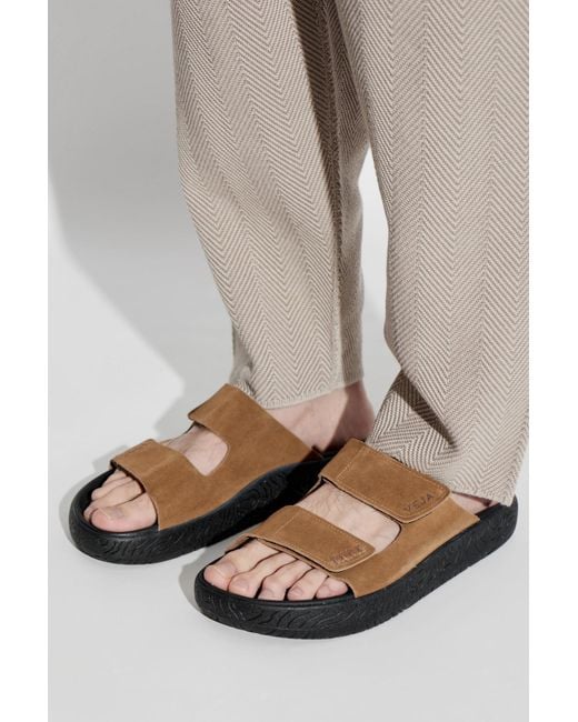 Veja White Suede Slides "Etna Suede Soft" for men