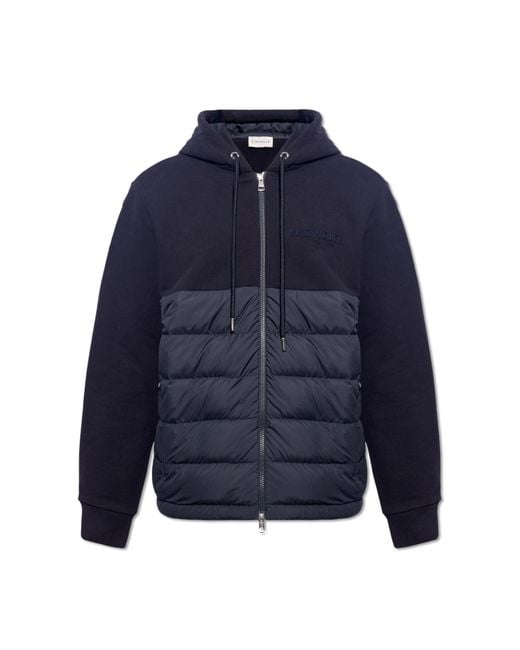 Moncler Blue Hoodie With Logo, for men