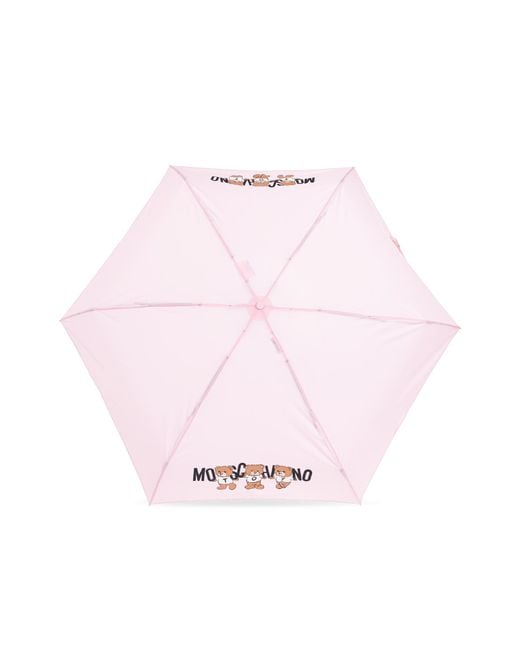 Moschino Pink Umbrella With Logo