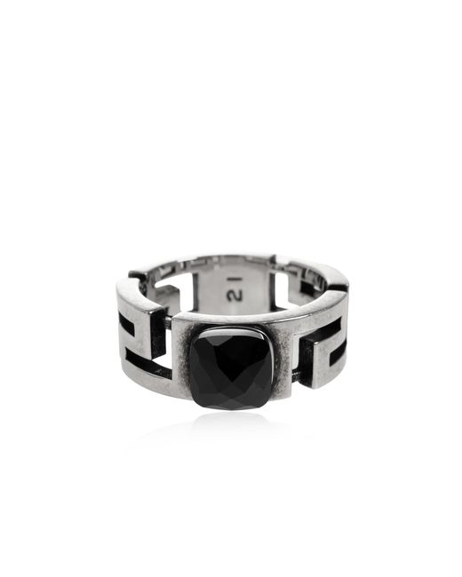 Versace Metallic Ring With Stone