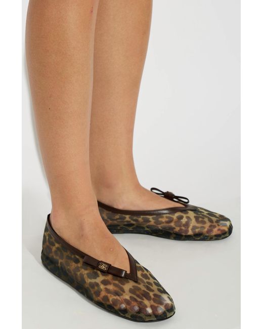 Ganni Black Transparent Ballerinas With Animal Motif
