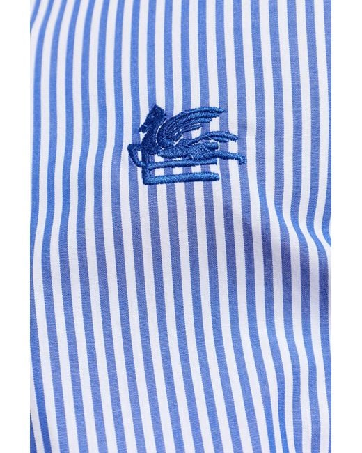 Etro Blue Shirt With Pattern for men