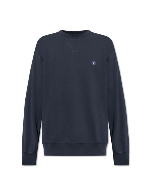 Save The Duck Blue Sweatshirt With Logo Patch for men