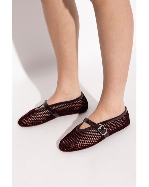 Alaïa Red Velvet Ballet Flats