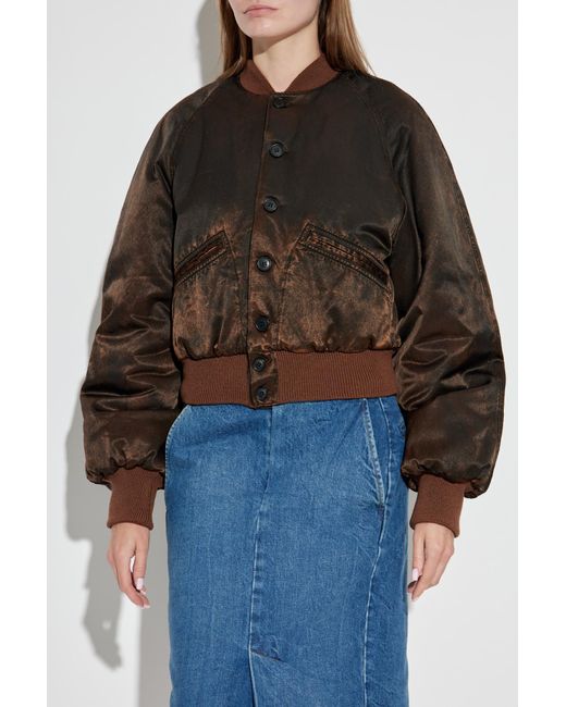 MM6 by Maison Martin Margiela Brown Bomber Jacket