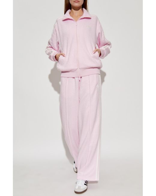 Adidas Originals Pink Sweatshirt With Stand-Up Collar
