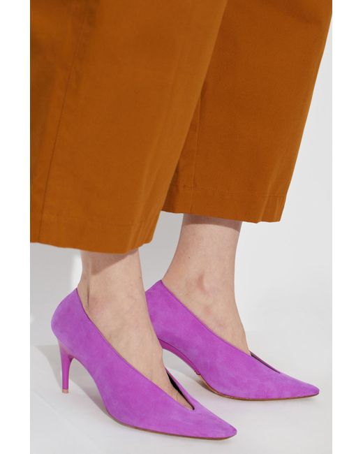 Balenciaga Purple 'Duchesse Pump' High-Heeled Shoes