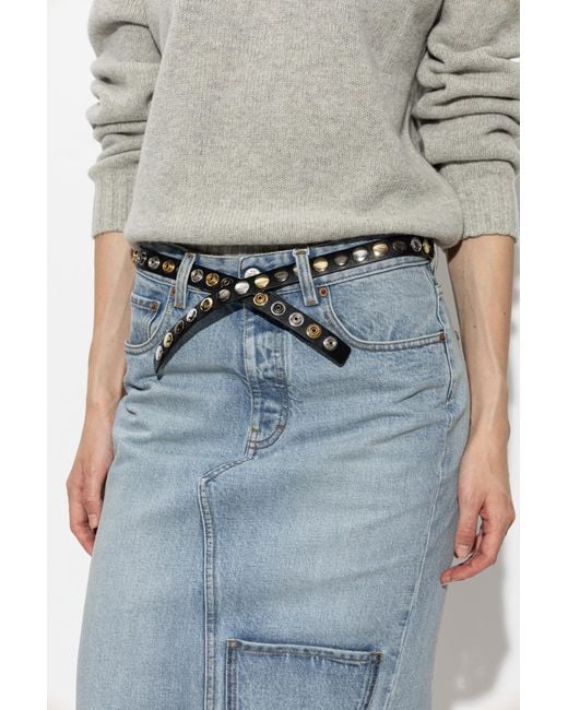 IRO Black Leather Belt With Studs