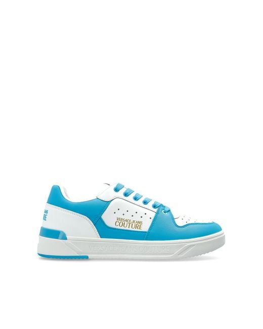Versace Jeans Couture Blue Sports Shoes With Printed Logo for men