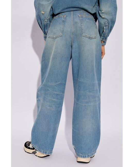 Palm Angels Blue Jeans With Logo,