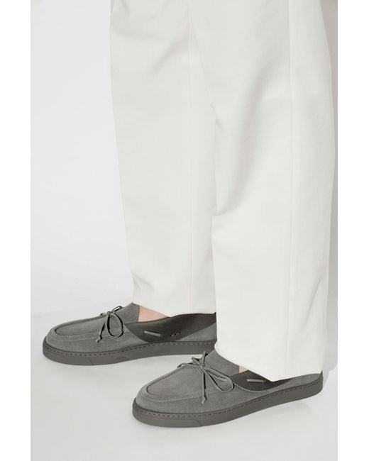 Giorgio Armani Gray Suede Shoes for men