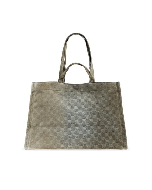 M I S B H V Blue Shopper Bag With Vintage Effect