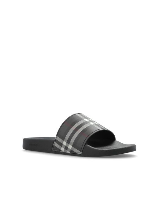 Burberry Black Rubber Flip-Flops for men