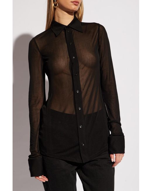 Saint Laurent Black Transparent Shirt