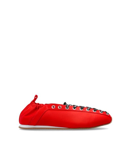 Ganni Red Satin Sports Shoes