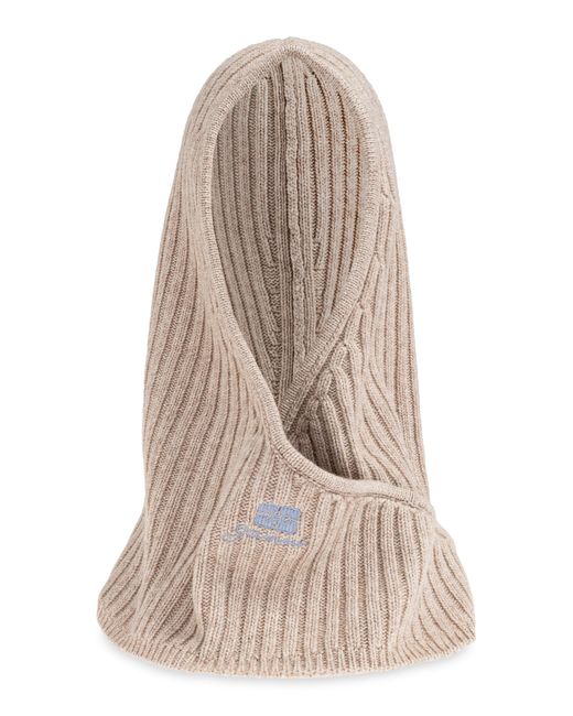 Ganni Natural Balaclava With Logo