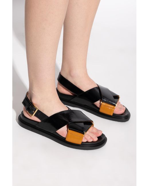 Marni Black Leather Sandals