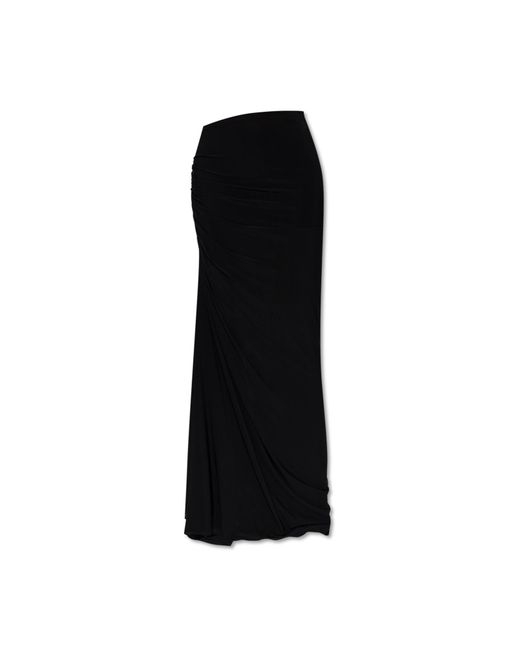 Alaïa Black Skirt With Side Draping