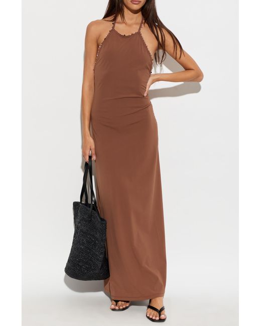 Christopher Esber Brown Beach Dress 'Quartz Halte'