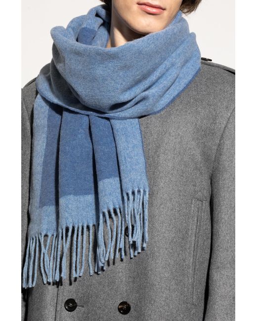 Moschino Blue Scarf With Logo