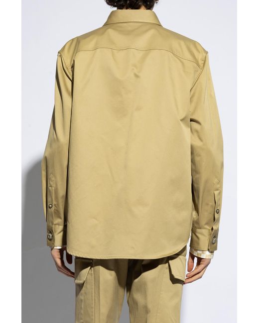 Versace Yellow Shirt With Pockets, for men