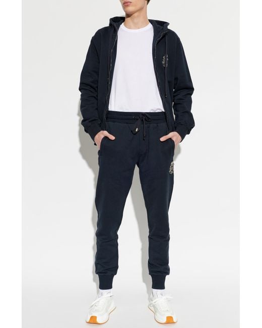 Dolce & Gabbana Blue Sweatshirt With Patch for men