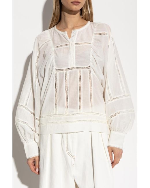 Munthe White Top With Puffy Sleeves 'Finetta'