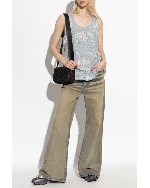 DIESEL Gray Denim Top E-Dalby-Fsg