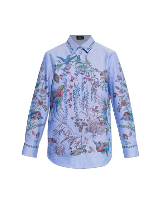 Etro Blue Patterned Shirt