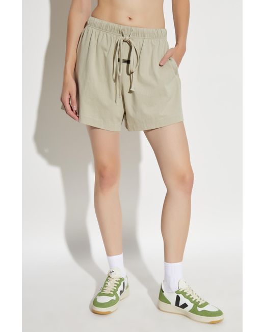Fear Of God Natural Shorts With Logo Patch