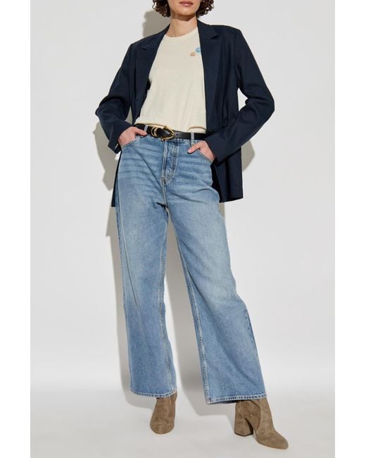 Rag & Bone Blue Blazer With Open Lapels