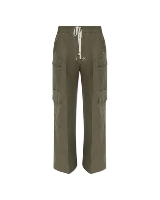 Rick Owens Green Wide-Leg Cargo Pants for men