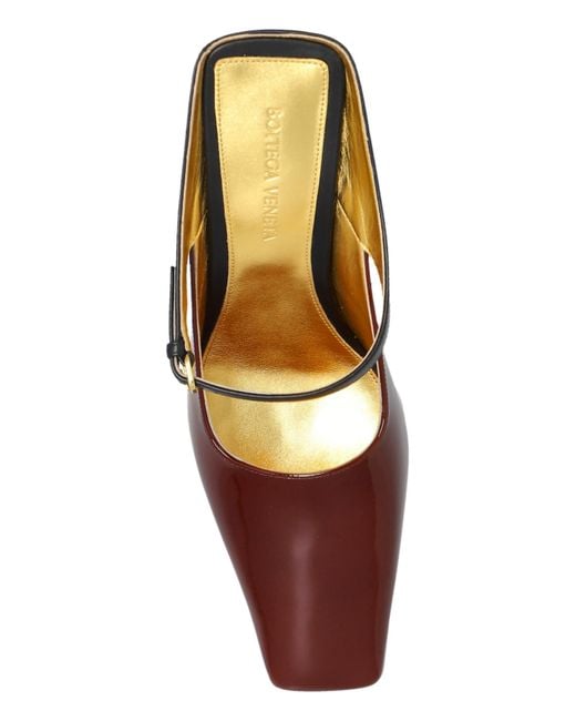 Bottega Veneta Red Heeled Mules 'Andrea'