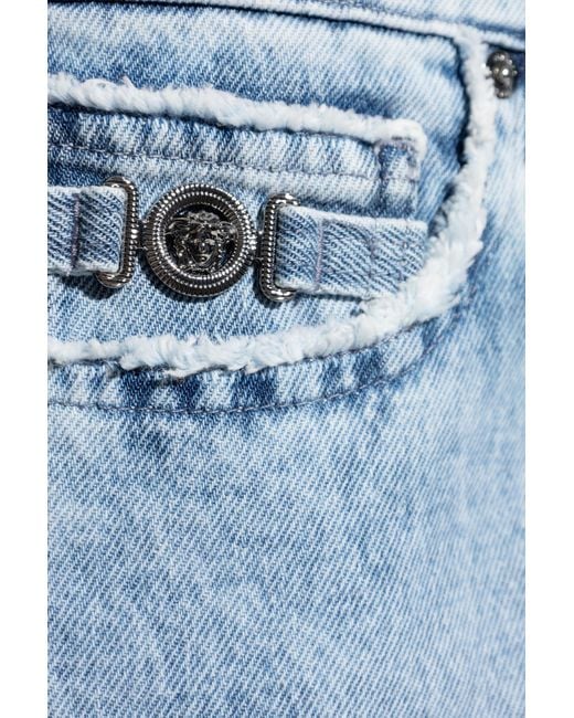 Versace Blue Jeans With Logo for men
