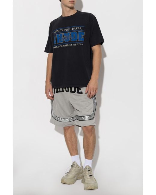 Rhude Blue T-Shirt With Logo for men