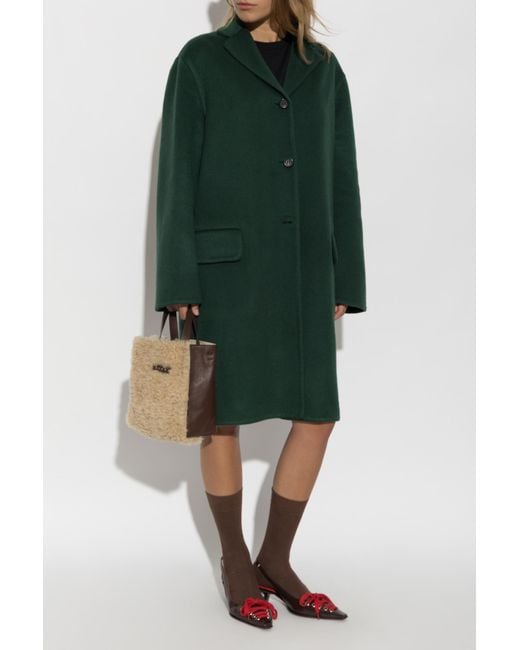 Marni Green Coat With Worn Lapels