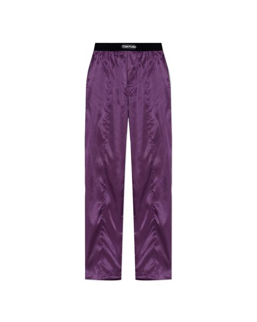 Tom Ford Purple Silk Pajama Bottoms for men