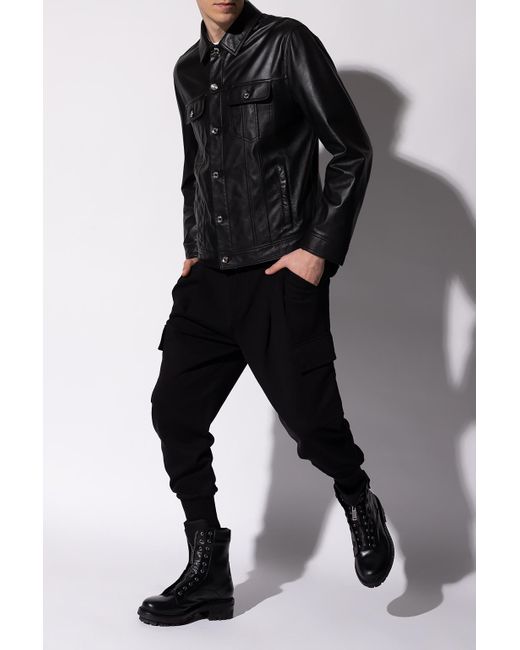 Dolce \u0026 Gabbana Leather Shirt in Black 