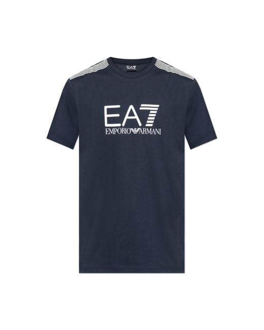 EA7 Blue T-Shirt From The 'Sustainability' Collection for men