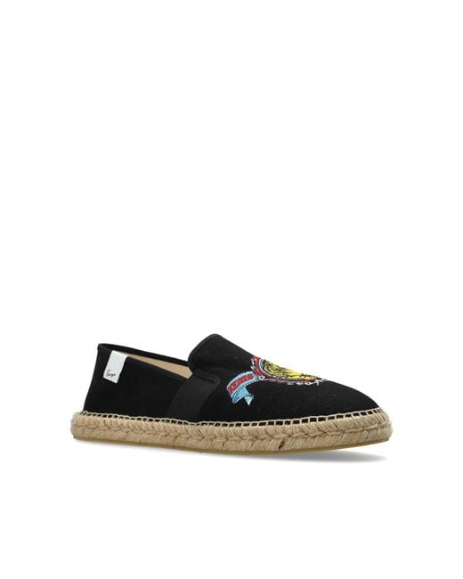 KENZO Black Espadrilles With Logo for men