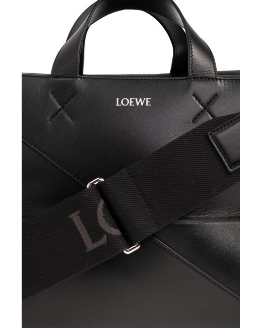 Loewe Black 'puzzle Fold' Shoulder Bag, for men