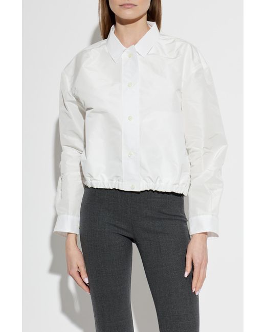 Jil Sander White Lightweight Jacket With Drawstring